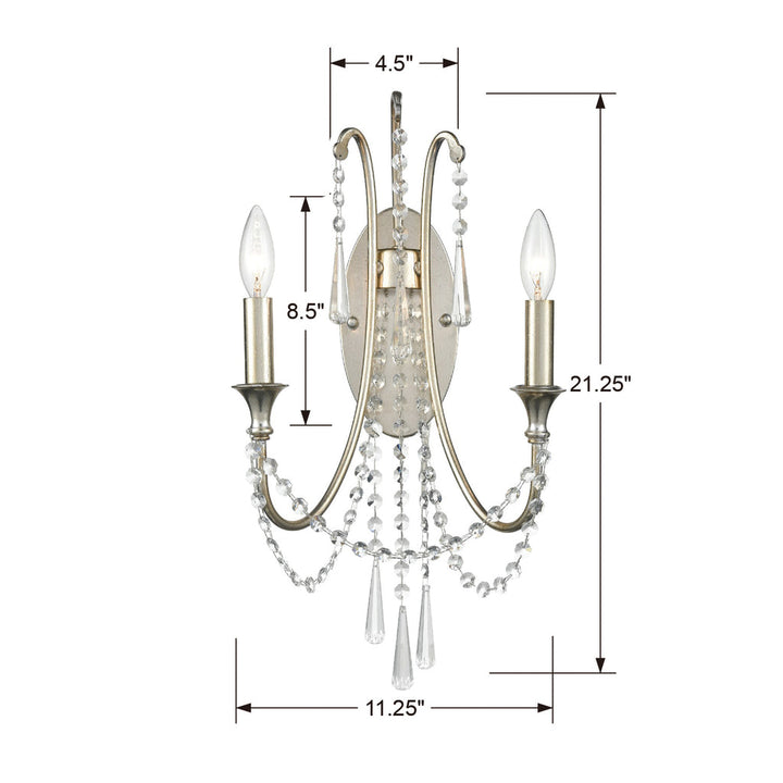 Arcadia 2 Light Wall Mount-Crystorama Lighting Company-CRYSTO-ARC-1902-GA-CL-MWP-Outdoor Wall SconcesAntique Gold-7-France and Son