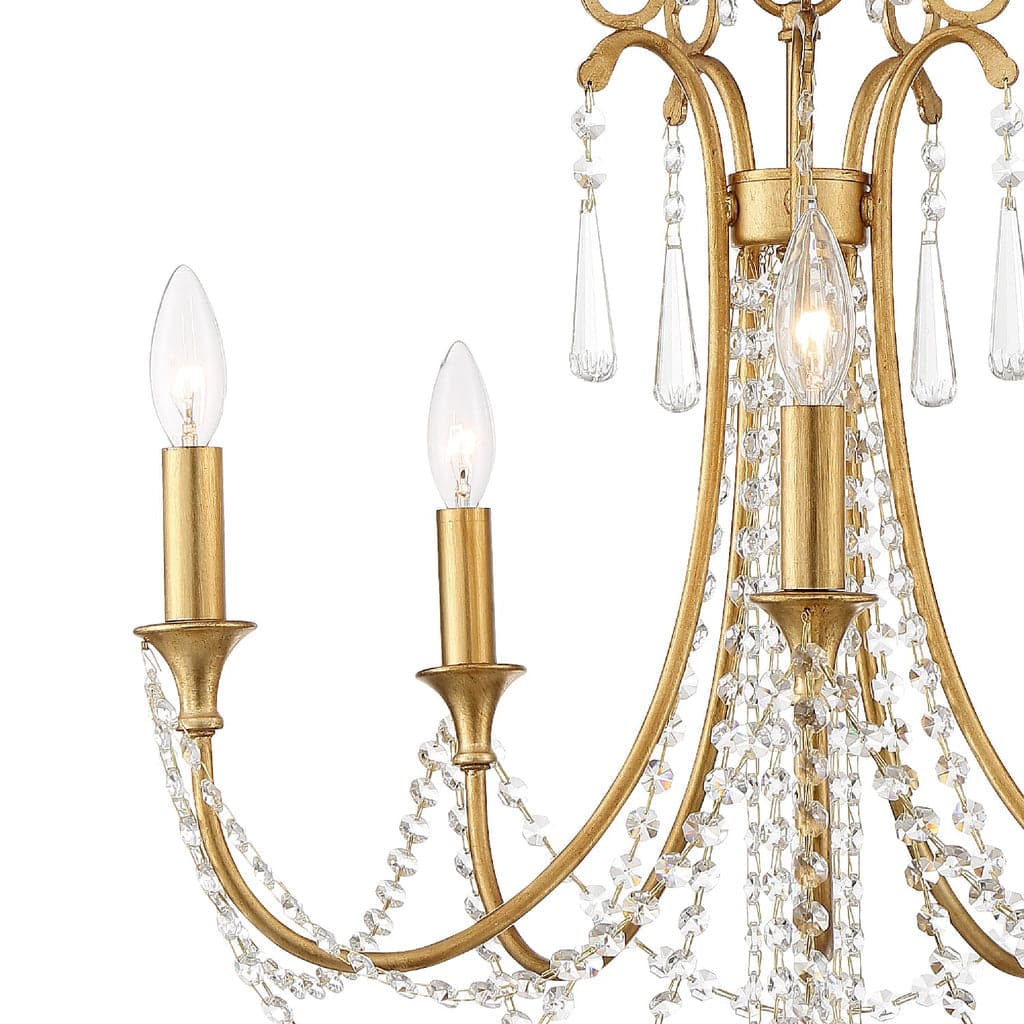 Arcadia 5 Light Chandelier-Crystorama Lighting Company-CRYSTO-ARC-1905-GA-CL-MWP-ChandeliersAntique Gold-5-France and Son