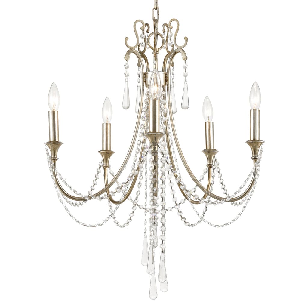 Arcadia 5 Light Chandelier-Crystorama Lighting Company-CRYSTO-ARC-1905-GA-CL-MWP-ChandeliersAntique Gold-4-France and Son