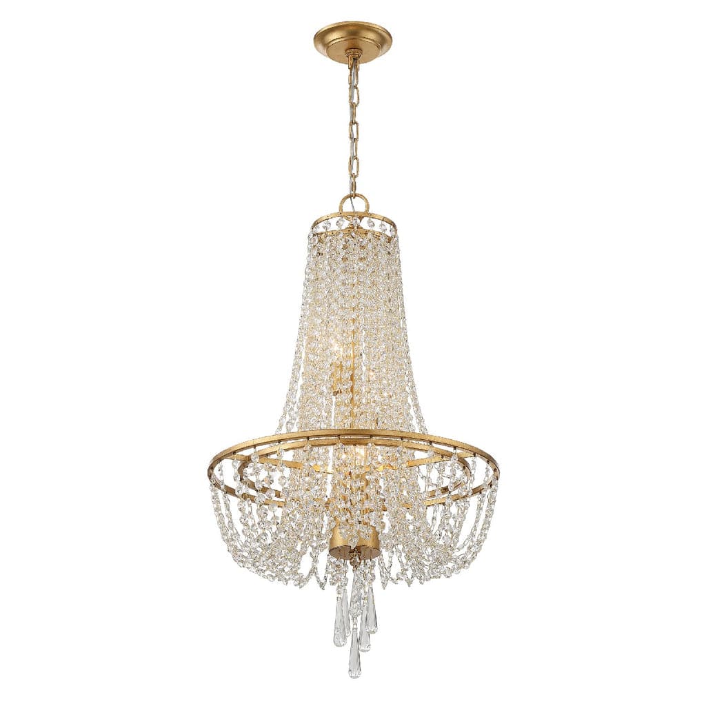 Arcadia 4 Light Chandelier-Crystorama Lighting Company-CRYSTO-ARC-1907-GA-CL-MWP-ChandeliersAntique Gold-1-France and Son