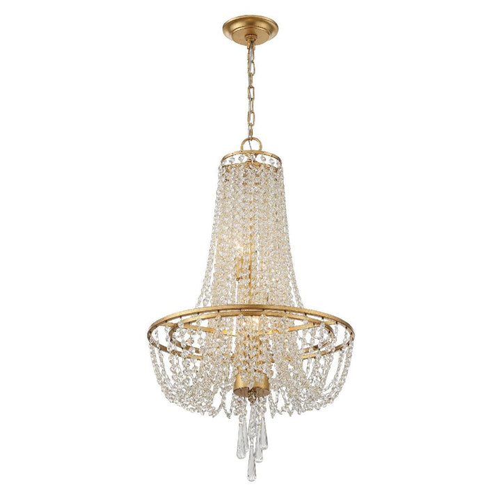 Arcadia 4 Light Chandelier-Crystorama Lighting Company-CRYSTO-ARC-1907-GA-CL-MWP-ChandeliersAntique Gold-1-France and Son