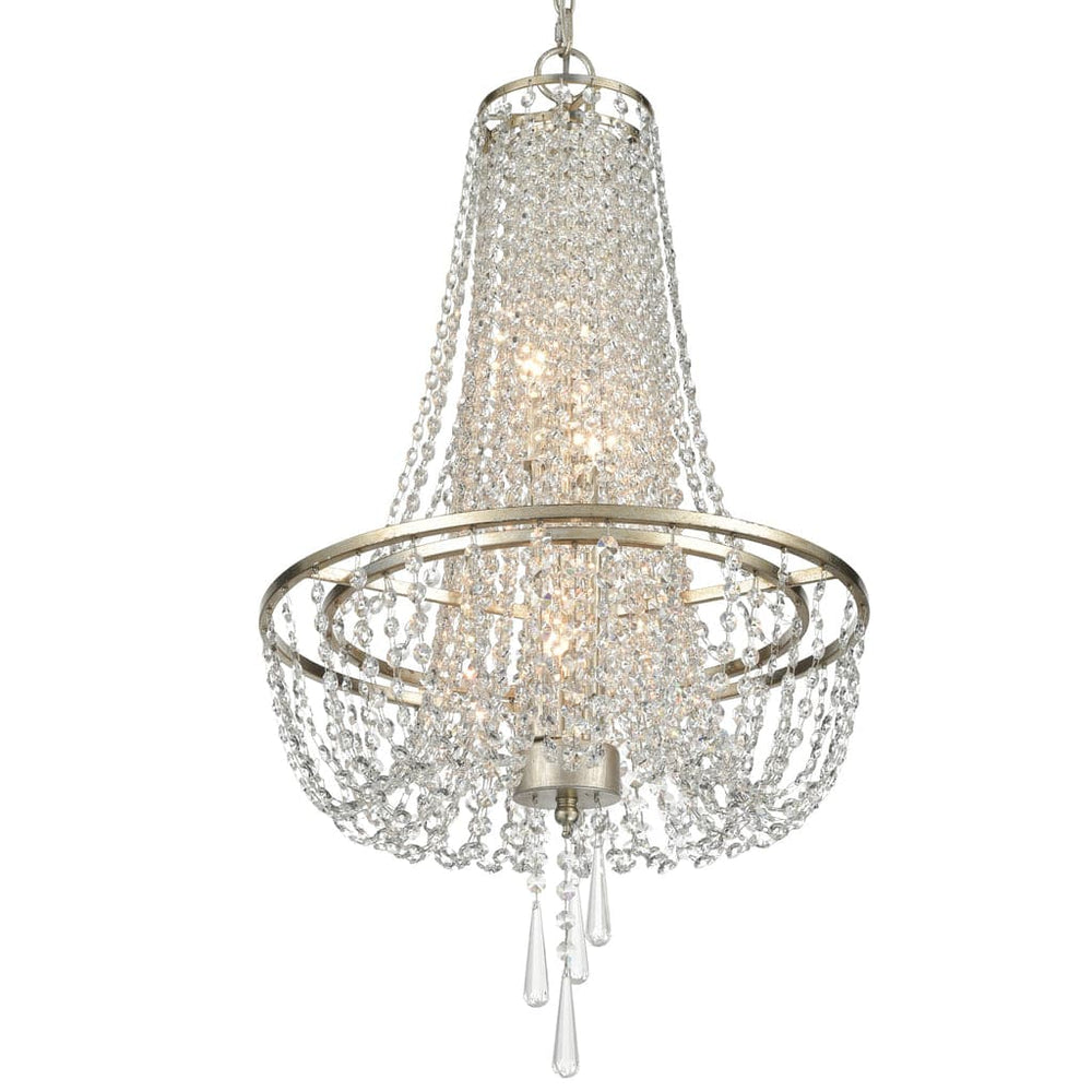 Arcadia 4 Light Chandelier-Crystorama Lighting Company-CRYSTO-ARC-1907-SA-CL-MWP-ChandeliersAntique Silver-2-France and Son