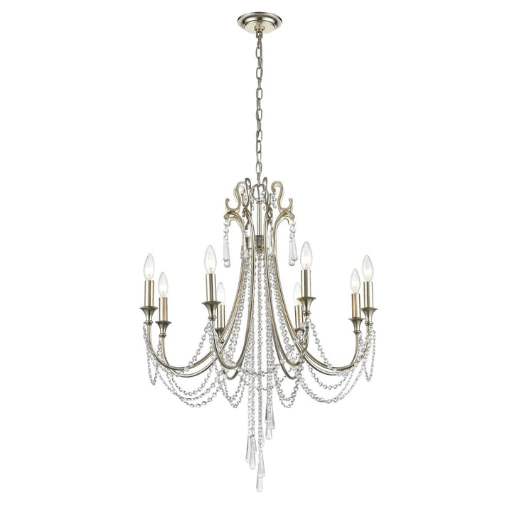 Arcadia 8 Light Chandelier-Crystorama Lighting Company-CRYSTO-ARC-1908-SA-CL-MWP-Chandeliers-1-France and Son