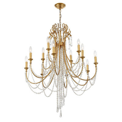 Arcadia 12 Light Chandelier-Crystorama Lighting Company-CRYSTO-ARC-1909-GA-CL-MWP-ChandeliersBrass-1-France and Son