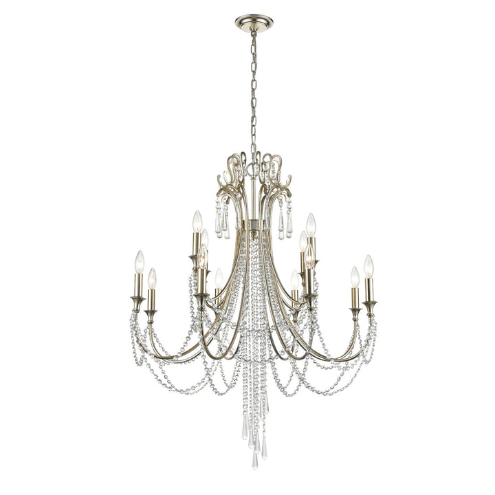 Arcadia 12 Light Chandelier-Crystorama Lighting Company-CRYSTO-ARC-1909-SA-CL-MWP-ChandeliersNicklel-2-France and Son