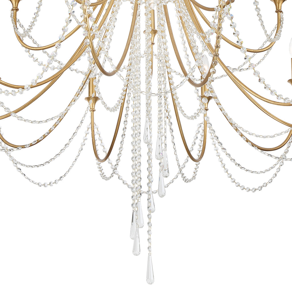 Arcadia 15 Light Chandelier-Crystorama Lighting Company-CRYSTO-ARC-1919-GA-CL-MWP-ChandeliersAntique Gold-3-France and Son