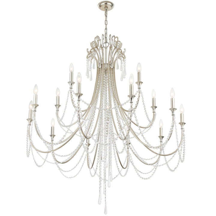 Arcadia 15 Light Chandelier-Crystorama Lighting Company-CRYSTO-ARC-1919-SA-CL-MWP-ChandeliersAntique Silver-2-France and Son