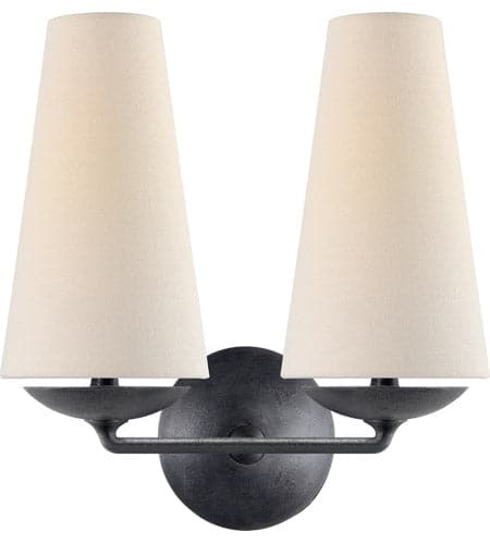 Finnegan Double Sconce-Visual Comfort-VISUAL-ARN 2202AI-L-Wall LightingAged Iron-3-France and Son