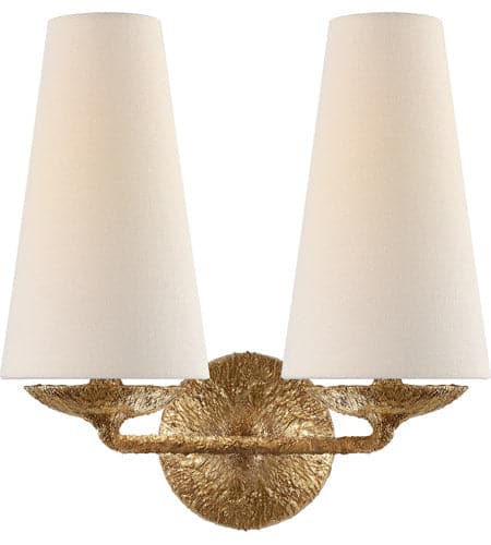 Finnegan Double Sconce-Visual Comfort-VISUAL-ARN 2202GP-L-Wall LightingGilded Plaster-2-France and Son