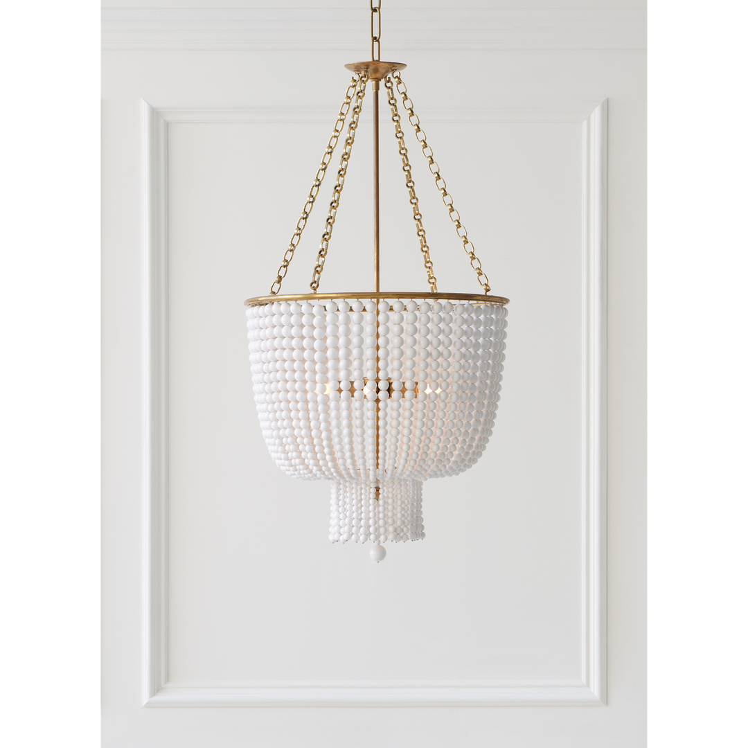 Jazzlyn Chandelier-Visual Comfort-VISUAL-ARN 5102BSL-CG-ChandeliersOne Tier-Burnished Silver Leaf-Clear Glass-3-France and Son