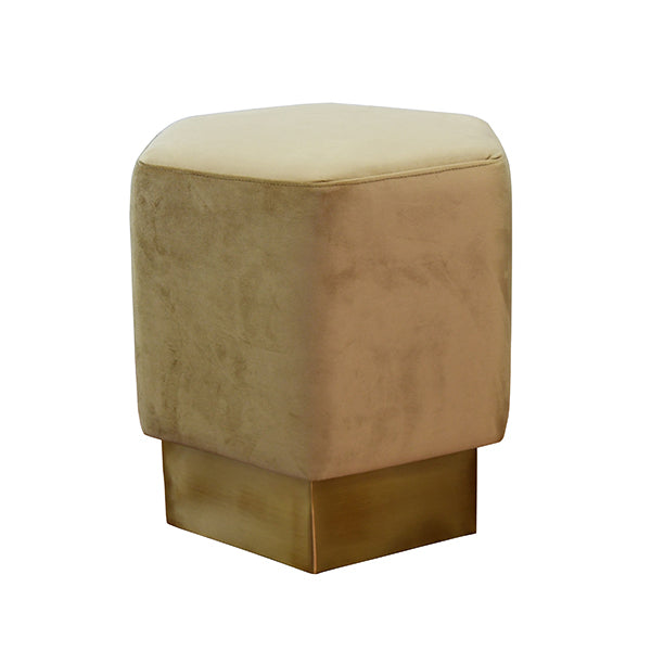 Asher Stool-Worlds Away-WORLD-ASHER BB CML-Stools & OttomansBrushed Brass Base-3-France and Son