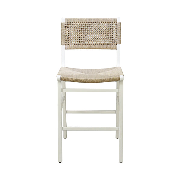 Astrid Woven Back Counter Stool-Worlds Away-WORLD-ASTRID WH-Stools & OttomansWhite-4-France and Son