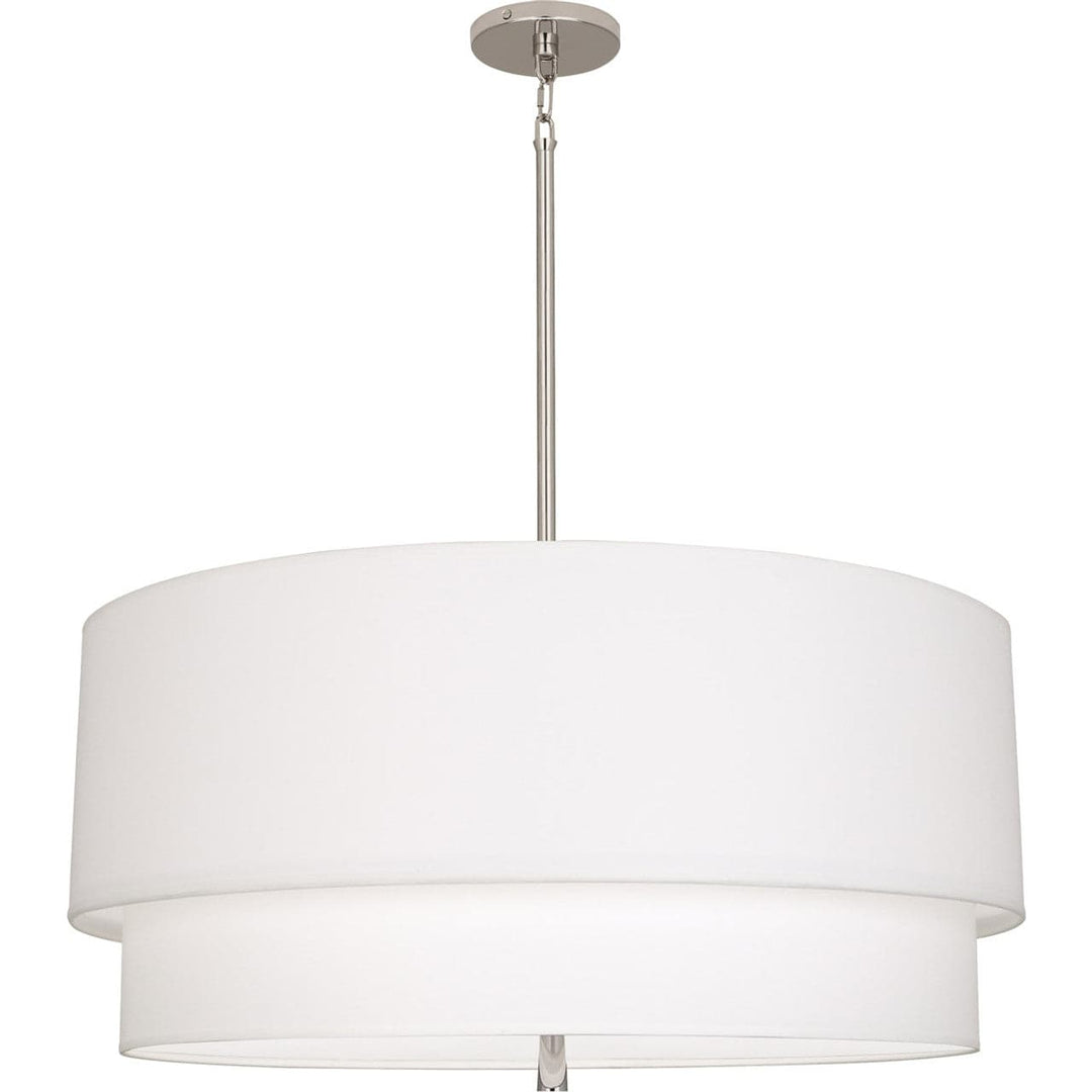 Decker Pendant-Robert Abbey Fine Lighting-ABBEY-AW142-PendantsPolished Nickel Finish / Ascot White-2-France and Son