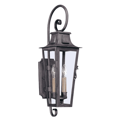 Parisian Square 2Lt Wall Lantern Medium Aged Pewter-Troy Lighting-TROY-B2962-Outdoor Lighting-1-France and Son
