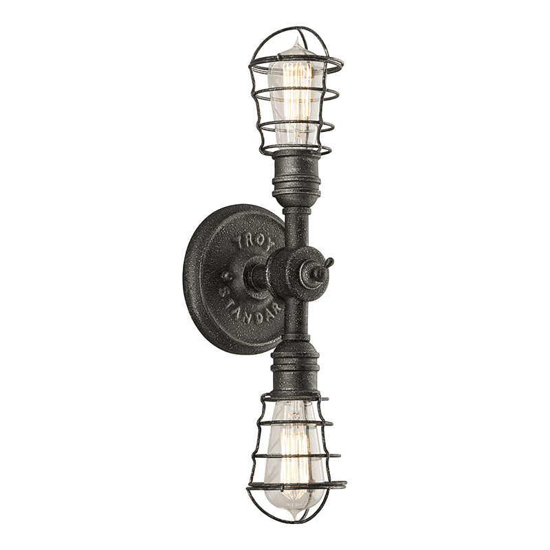 Conduit 2Lt Wall Sconce Old Silver-Troy Lighting-TROY-B3812-Wall Lighting-1-France and Son