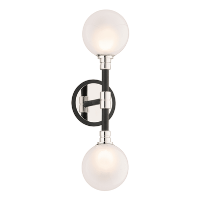 Andromeda 2Lt Wall Sconce Carbide Black And Polished Nickel-Troy Lighting-TROY-B4822-Wall Lighting-1-France and Son