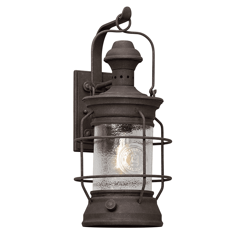 Atkins 1Lt Wall Lantern Large Centennial Rust-Troy Lighting-TROY-B5053-Outdoor Lighting-1-France and Son