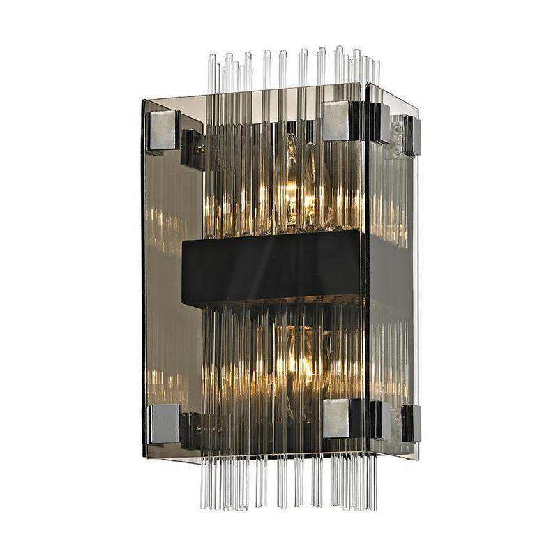 Apollo 2Lt Wall Sconce Dark Bronze Polished Chrome-Troy Lighting-TROY-B5902-BRZ/PC-Wall Lighting-1-France and Son
