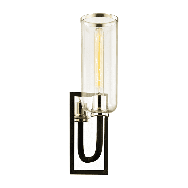 Aeon 1Lt Wall Sconce Carbide Black Polished Nickel-Troy Lighting-TROY-B6271-Wall Lighting-1-France and Son