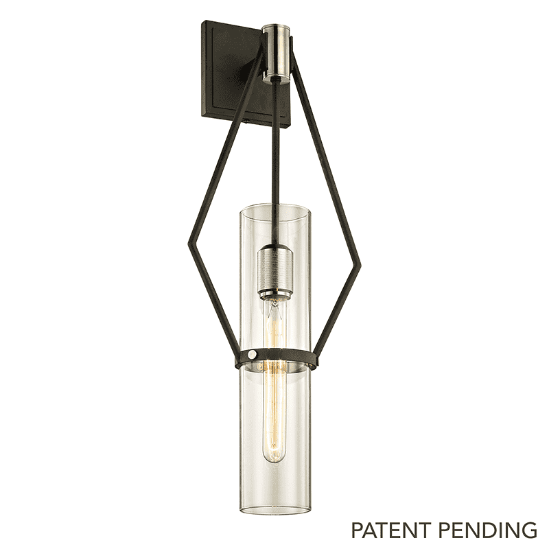 Raef 1Lt Wall Sconce Black & Nickel-Troy Lighting-TROY-B6322-Wall Lighting-1-France and Son