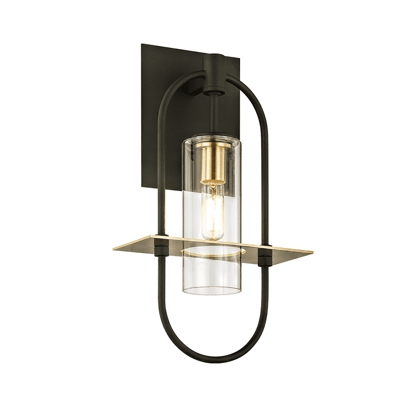 Smyth 1Lt Wall Dark Bronze And Brushed Brass-Troy Lighting-TROY-B6391-Wall Lighting8'' W-3-France and Son