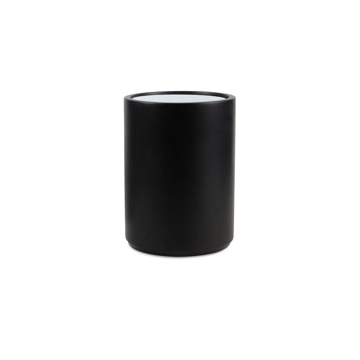 Eris Collection Waste Bin w/Liner-Marble Crafter-MC-BA03-6JBH-DecorJet Black Marble-Honed Finish-6-France and Son