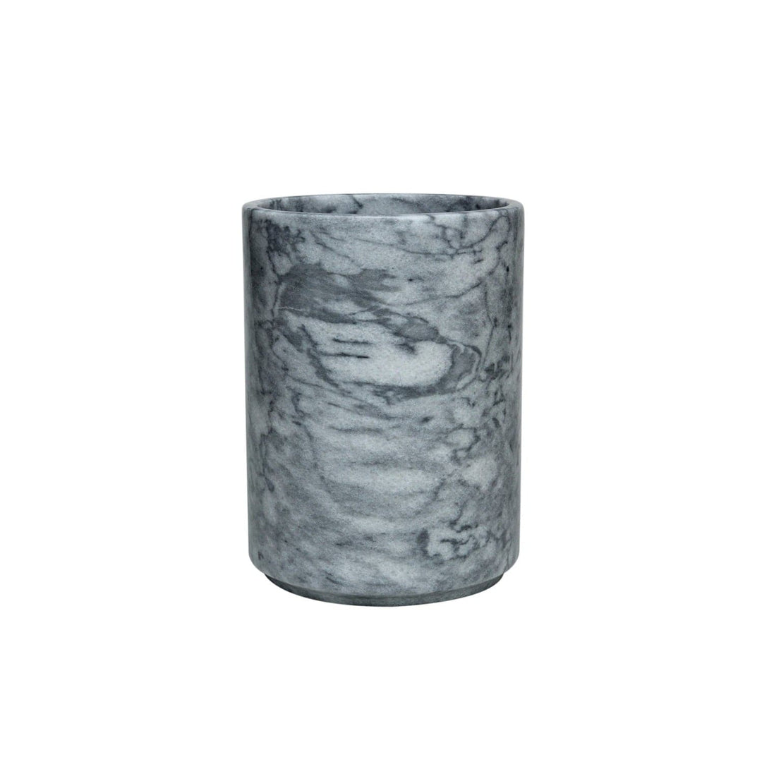 Eris Collection Waste Bin w/Liner-Marble Crafter-MC-BA03-6CG-DecorCloud Gray Marble-Polished Finish-2-France and Son