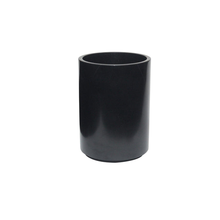 Eris Collection Waste Bin w/Liner-Marble Crafter-MC-BA03-6JB-DecorJet Black Marble-Polished Finish-3-France and Son