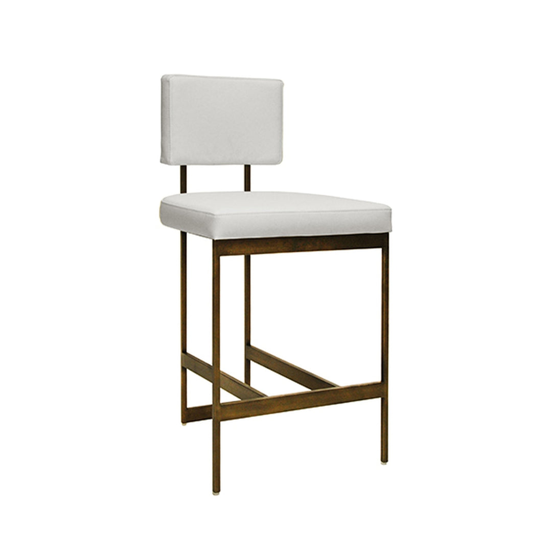 Baylor Modern Counter Stool with Cushion-Worlds Away-WORLD-BAYLOR BWH-Bar StoolsBronze-White Vinyl-3-France and Son