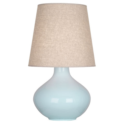 June Table Lamp - Buff Linen Shade-Robert Abbey Fine Lighting-ABBEY-BB991-Table LampsBaby Blue-18-France and Son