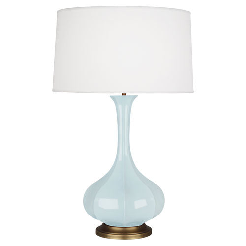 Pike Table Lamp - Aged Brass Base-Robert Abbey Fine Lighting-ABBEY-BB994-Table LampsBaby Blue-3-France and Son
