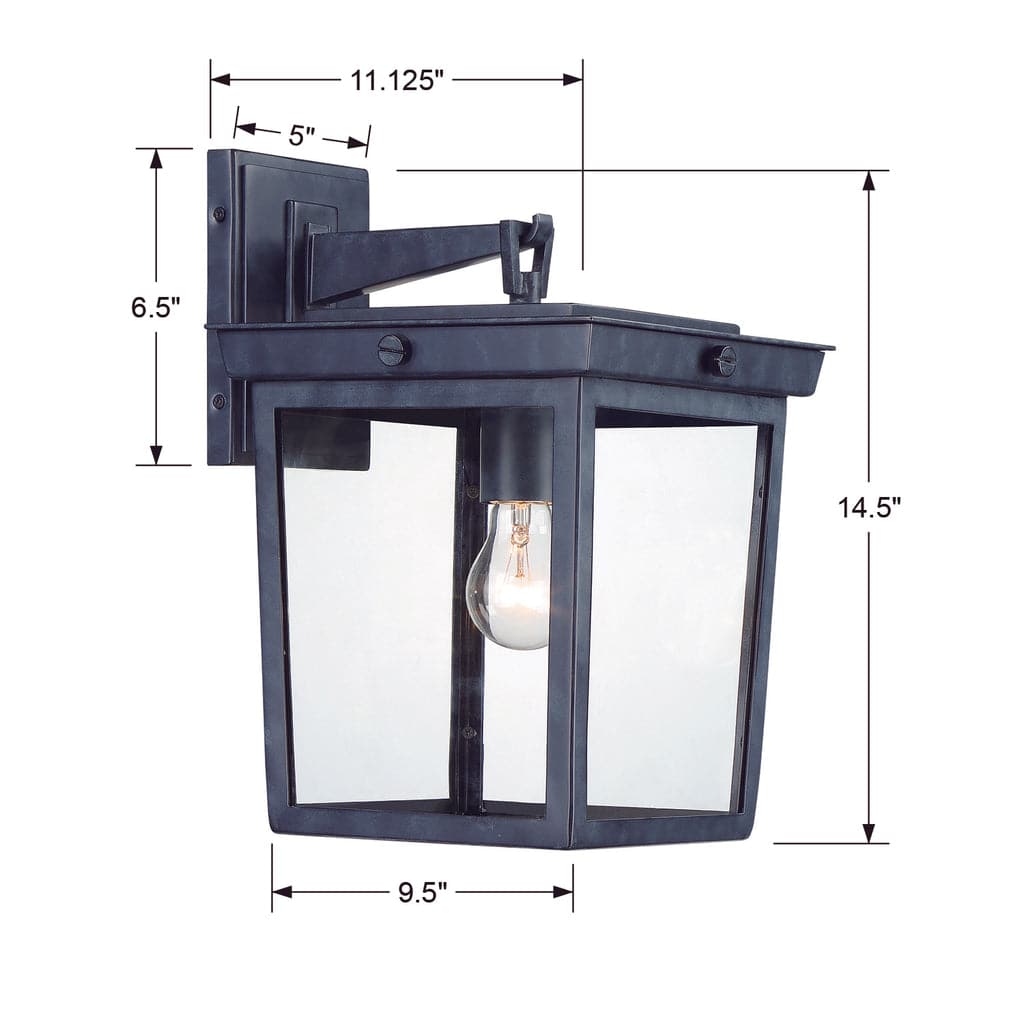 Belmont 1 Light Outdoor Wall Mount-Crystorama Lighting Company-CRYSTO-BEL-A8062-GE-Outdoor Pendants-4-France and Son