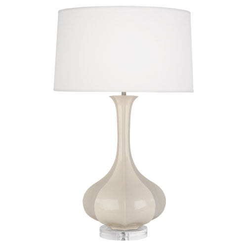 Pike Table Lamp - Lucite Base-Robert Abbey Fine Lighting-ABBEY-BN996-Table LampsBone-5-France and Son