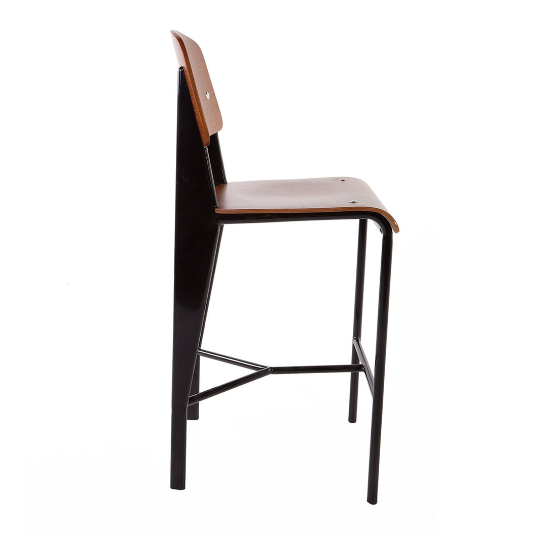 Prouve Counter Height Stool - Black-France & Son-BS595AWALBLK-Bar Stools-2-France and Son