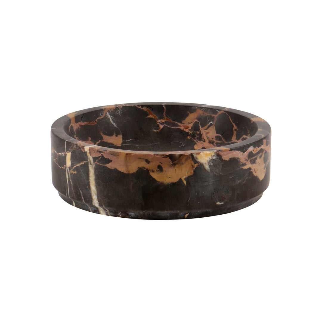 Platanus Collection Medium Key Bowl-Marble Crafter-MC-BW62-BG-BowlsBlack and Gold-1-France and Son