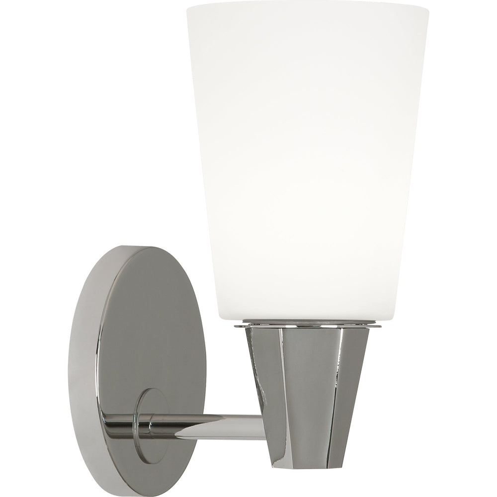 Wheatley Wall Sconce - Polished Chrome-Robert Abbey Fine Lighting-ABBEY-C254F-Wall Lighting1 Light-Cased White Glass-2-France and Son