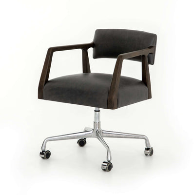 Tyler Desk Chair-Four Hands-FH-105588-009-Task ChairsChaps Ebony / Burnt Nettlewood-15-France and Son