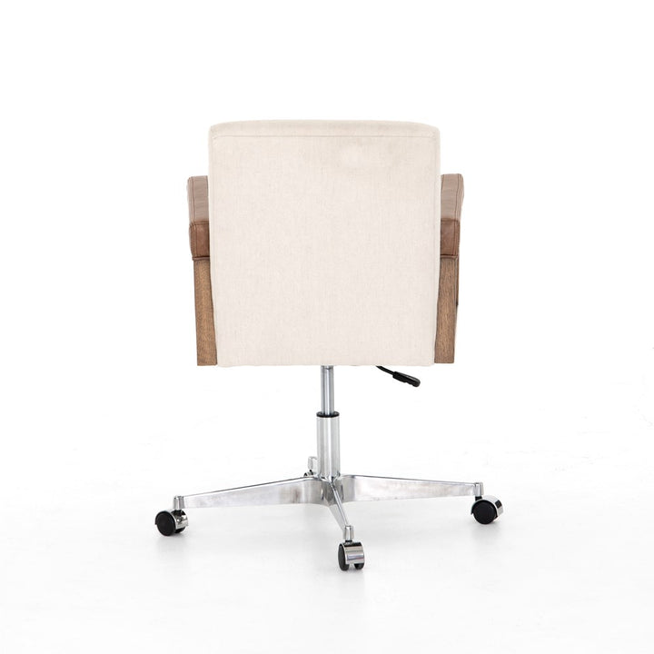 Reuben Desk Chair-Four Hands-FH-CABT-9121-127-Task ChairsHarbor Natural / Lamont Nettlewood / Chaps Saddle-7-France and Son