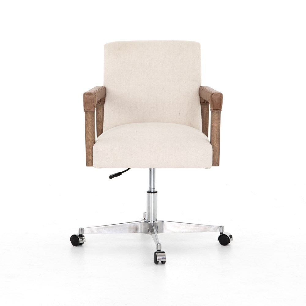 Reuben Desk Chair-Four Hands-FH-CABT-9121-127-Task ChairsHarbor Natural / Lamont Nettlewood / Chaps Saddle-5-France and Son