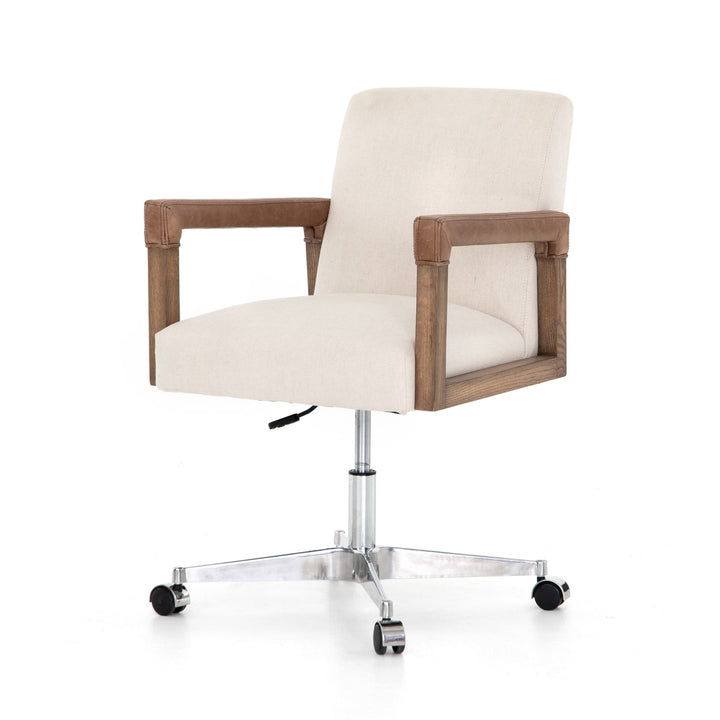 Reuben Desk Chair-Four Hands-FH-CABT-9121-127-Task ChairsHarbor Natural / Lamont Nettlewood / Chaps Saddle-1-France and Son