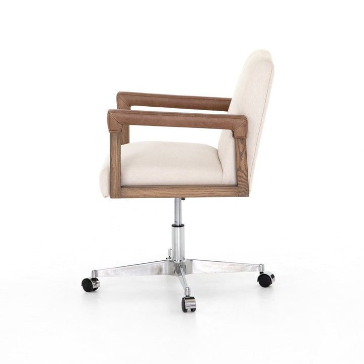 Reuben Desk Chair-Four Hands-FH-CABT-9121-127-Task ChairsHarbor Natural / Lamont Nettlewood / Chaps Saddle-6-France and Son
