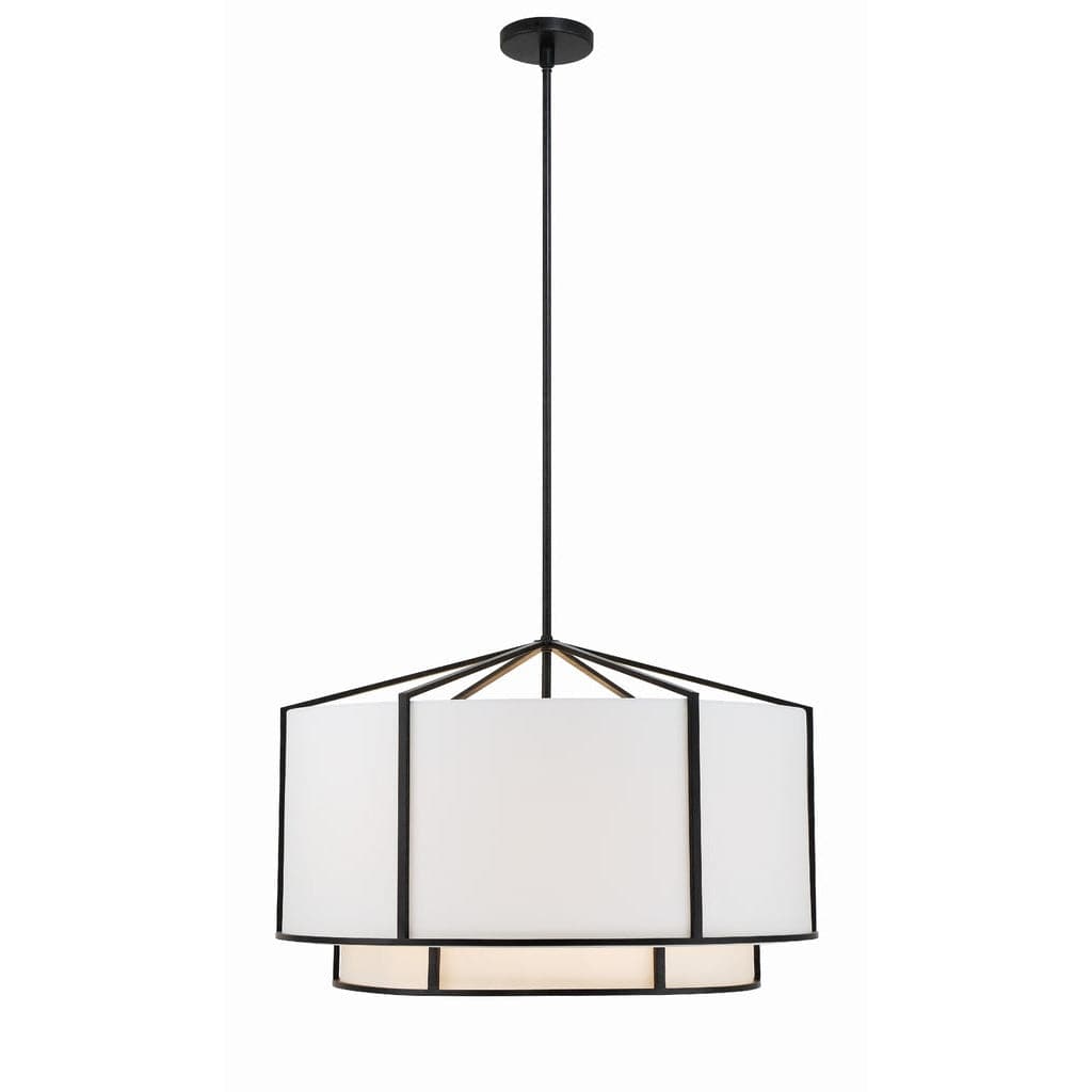 Carlyn 6 Light Chandelier-Crystorama Lighting Company-CRYSTO-CAR-9209-BK-Chandeliers-1-France and Son