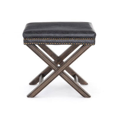 Elyse Ottoman-Four Hands-FH-105656-004-Stools & OttomansWarm Nettlewood-Durango Smoke Leather-4-France and Son