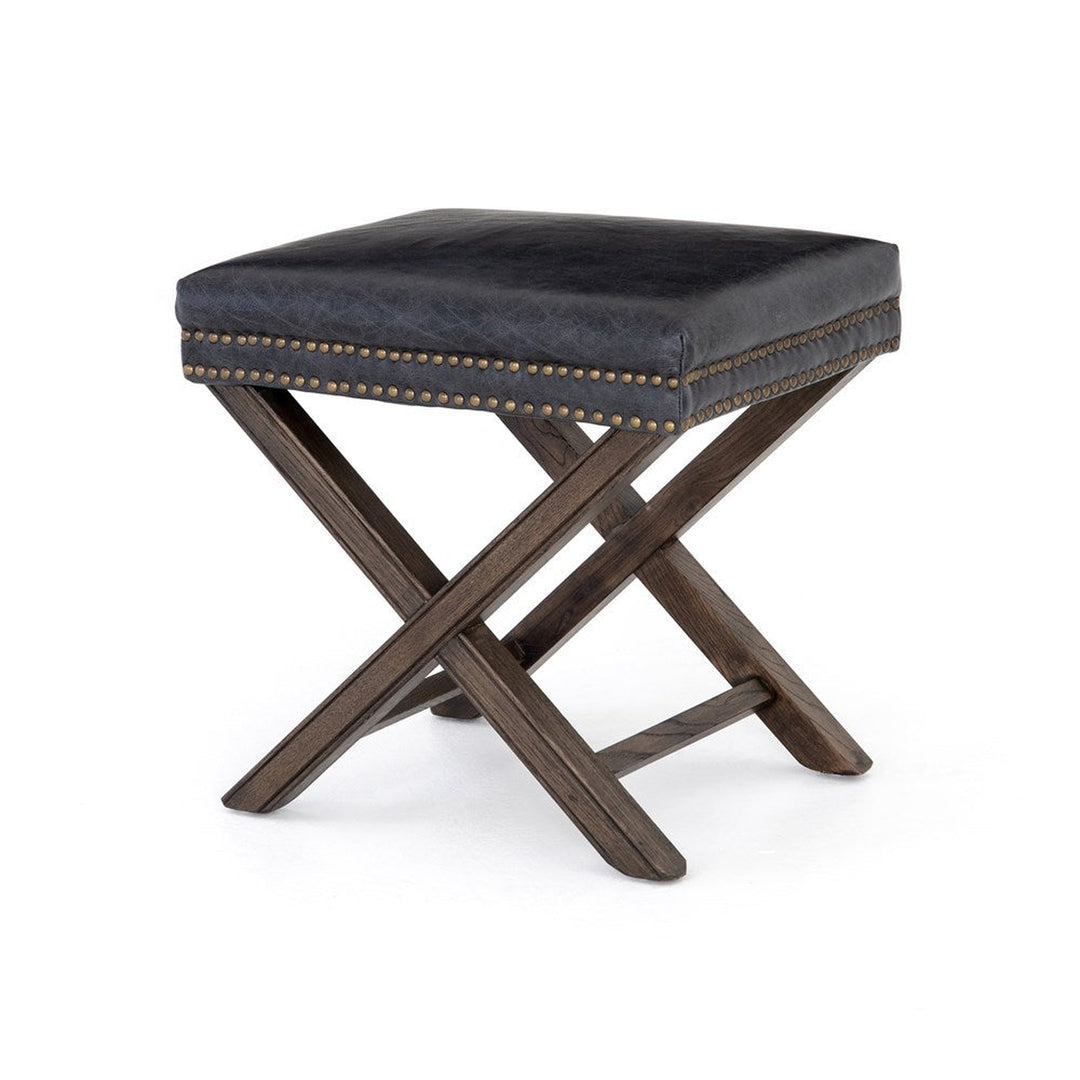 Elyse Ottoman-Four Hands-FH-105656-004-Stools & OttomansWarm Nettlewood-Durango Smoke Leather-1-France and Son