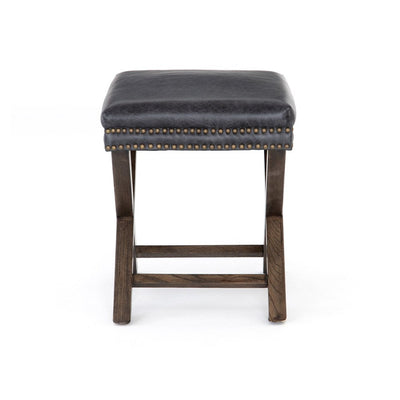 Elyse Ottoman-Four Hands-FH-105656-004-Stools & OttomansWarm Nettlewood-Durango Smoke Leather-5-France and Son