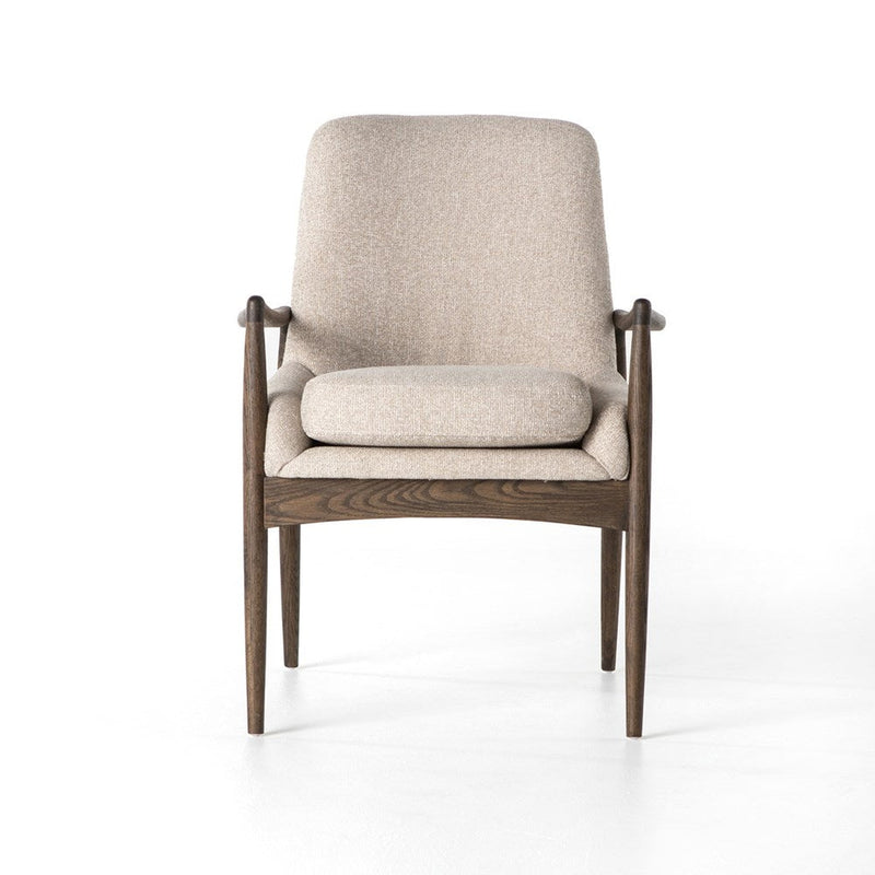 Braden Dining Arm Chair-Four Hands-FH-100075-004-Dining ChairsWarm Nettlewood-Light Camel Fabric-3-France and Son