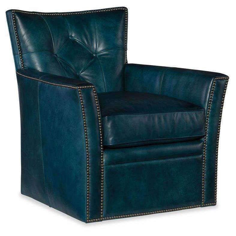 Conner Swivel Club Chair-Hooker-HOOKER-CC503-SW-039-Lounge ChairsBlue-1-France and Son