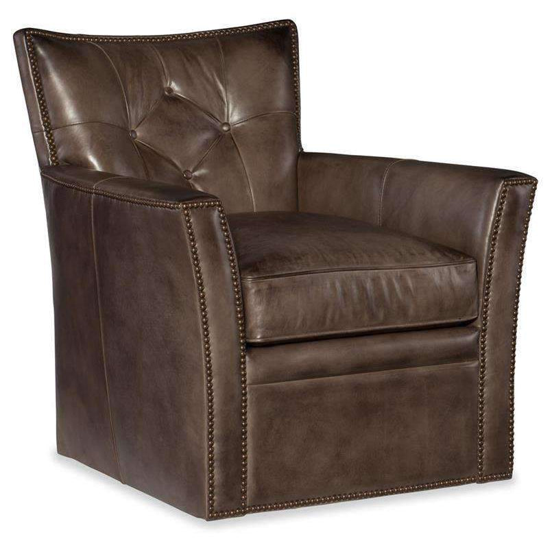 Conner Swivel Club Chair-Hooker-HOOKER-CC503-SW-095-Lounge ChairsBrown-3-France and Son