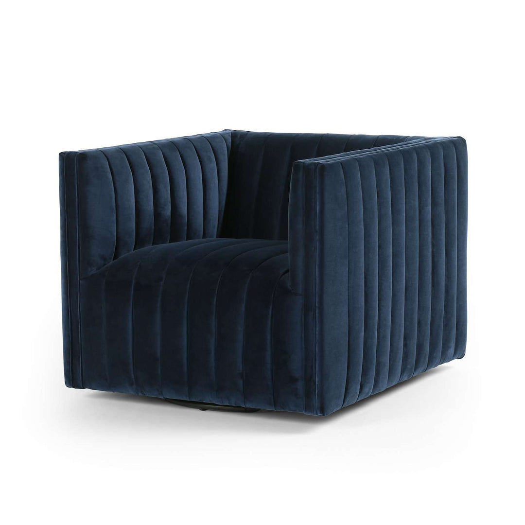 Augustine Swivel Chair-Four Hands-FH-105768-008-Lounge ChairsSapphire Navy Fabric-10-France and Son
