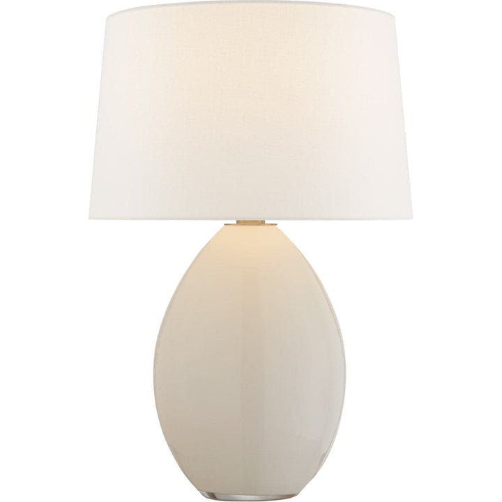 Madrona Medium Wide Table Lamp-Visual Comfort-VISUAL-CHA 3421WG-L-Table LampsWhite Glass-3-France and Son